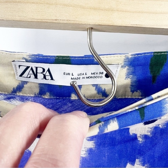 ✅ Zara Blogger Fave The Astrid Wide Sleeve Printed WRAP SKIRT SIZE LARGE - Picture 3 of 7